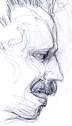 I drew this in the car. I do quick portrait gestures while I'm sitting at stoplights; great faces present themselves.