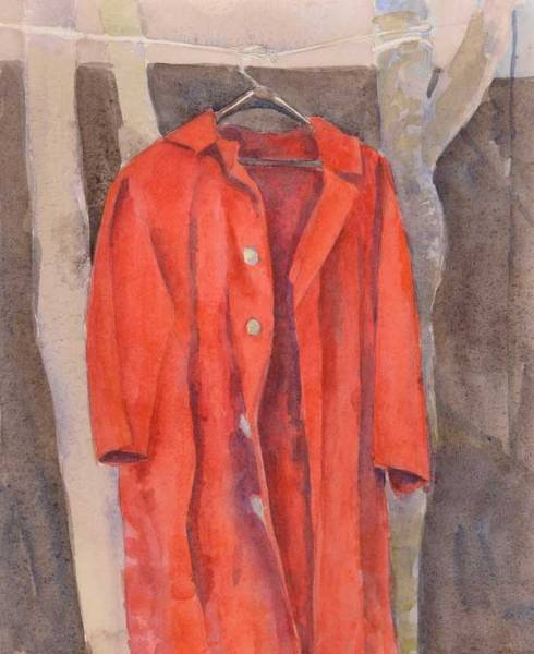 Watercolor sketch of coat