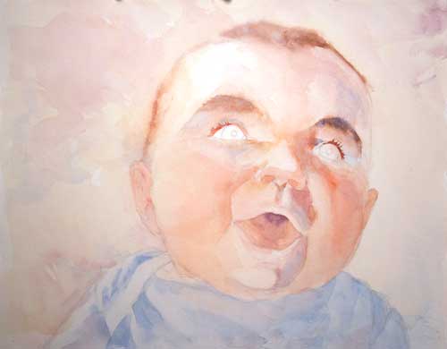 beginning of baby painting