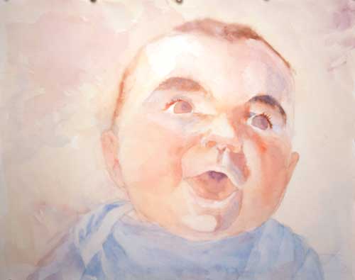 beginning of baby painting