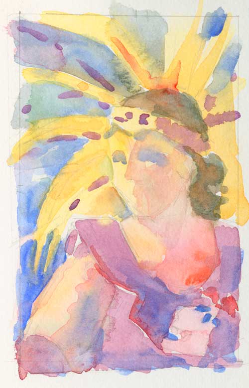 Study for painting 3" x 5" watercolor painting