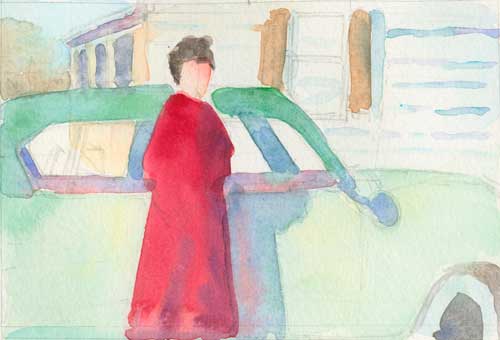 Study for painting 5" x 3" watercolor study