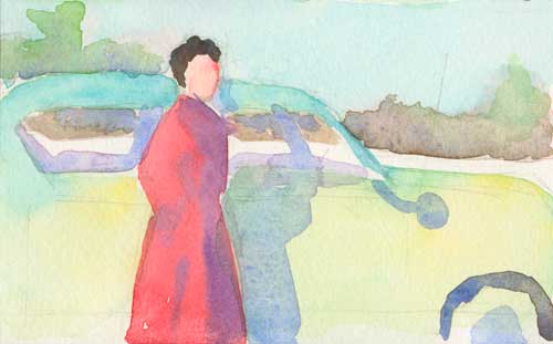 Study for painting 5" x 3" watercolor study