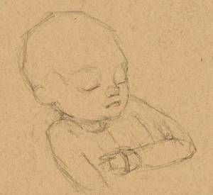 sketch of baby