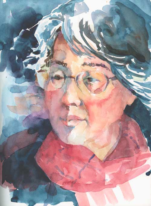Portrait of Lee Watercolor in 500 Series Mixed Media Hardbound Art Journal