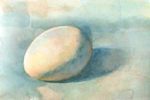 Egg 2 (First state) Watercolor on Arches #300 hot press