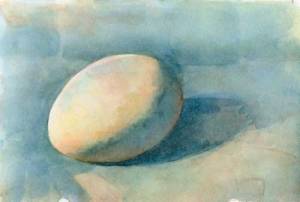 Egg 2 (Second state) Watercolor on Arches #300 hot press