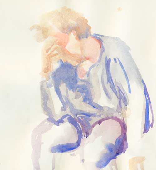 Figure drawing in watercolor