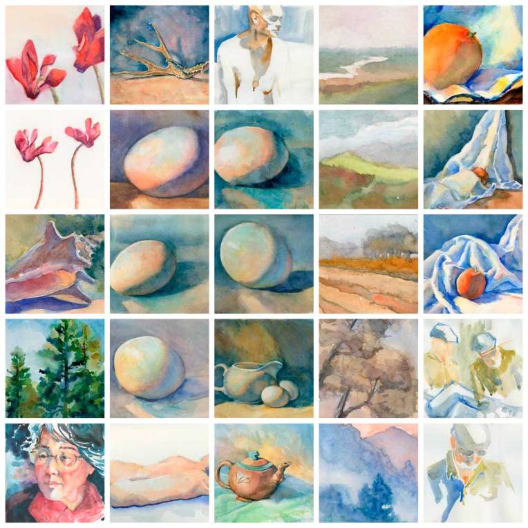 Collage of 30-in-30 paintings made with PicMonkey