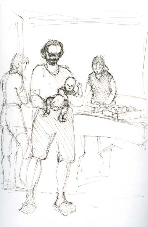 Drawing of dad with baby