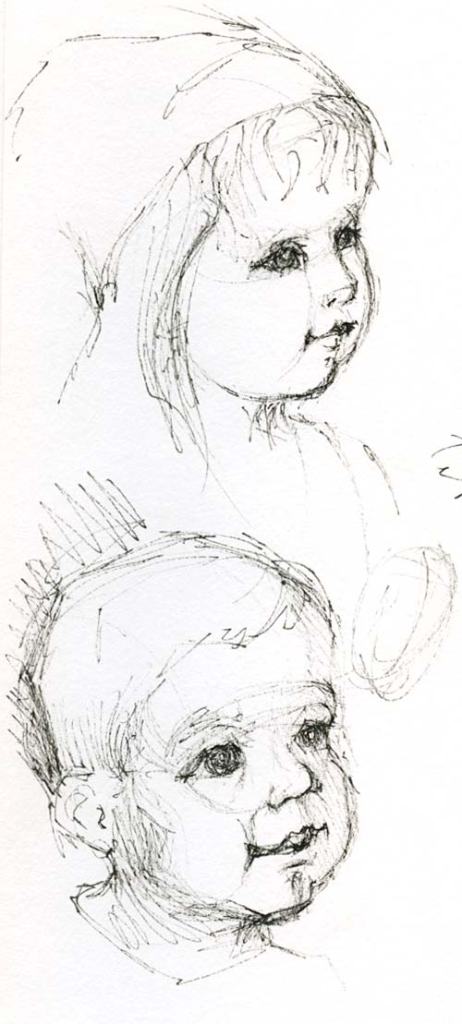 Drawing of kids' faces
